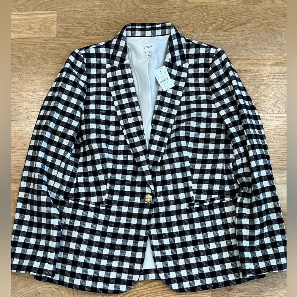 J.Crew Factory Black and White Checkered Blazer, nwt!